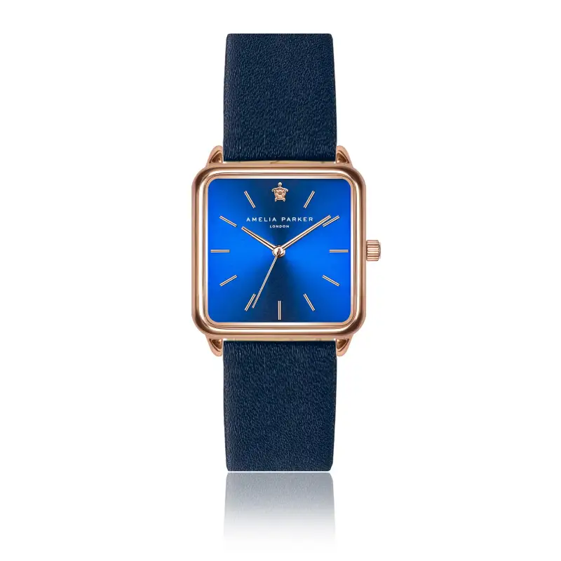 Orologio in pelle da donna Amelia Parker Pacific Ocean Blue