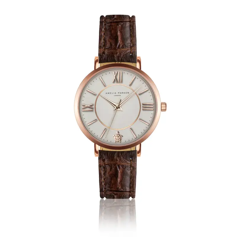 Orologio in pelle da donna Amelia Parker Petite Classique Brown
