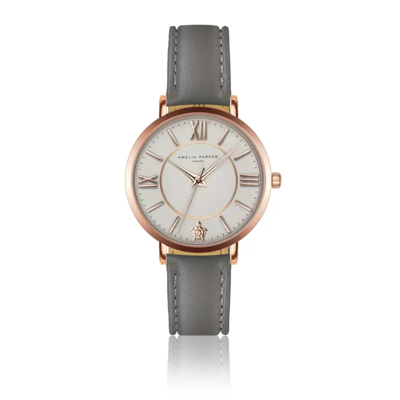 Orologio in pelle da donna Amelia Parker Petite Classique Grey