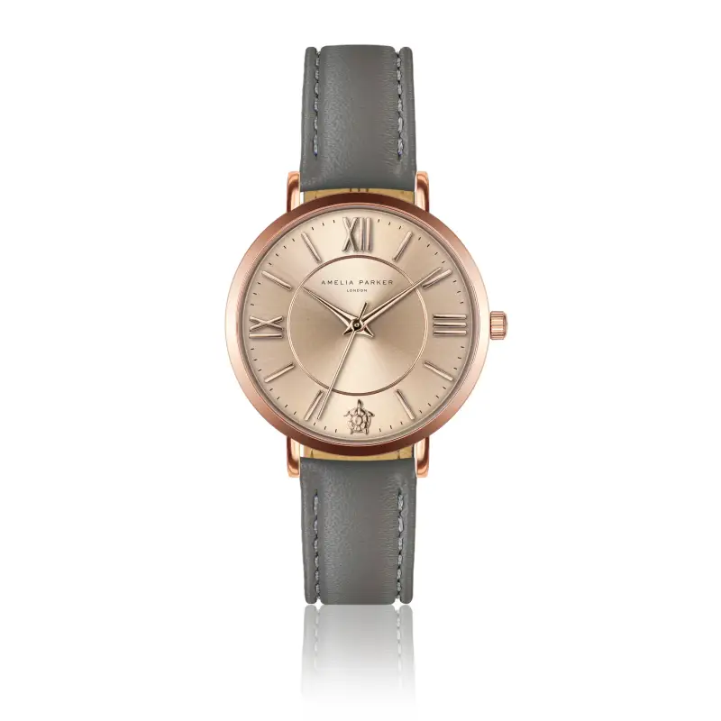 Orologio in pelle da donna Amelia Parker Petite Rose Grey