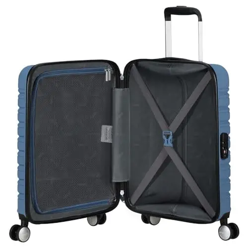 American Tourister Flashline - Spinner M, Suitcase, 67 cm, 69/75 L, Blue miniatura 3