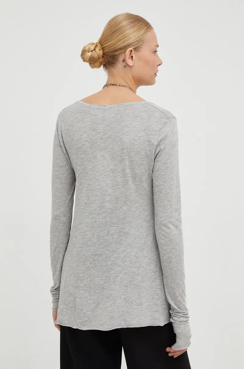 camicia a maniche lunghe Grigio miniatura 3