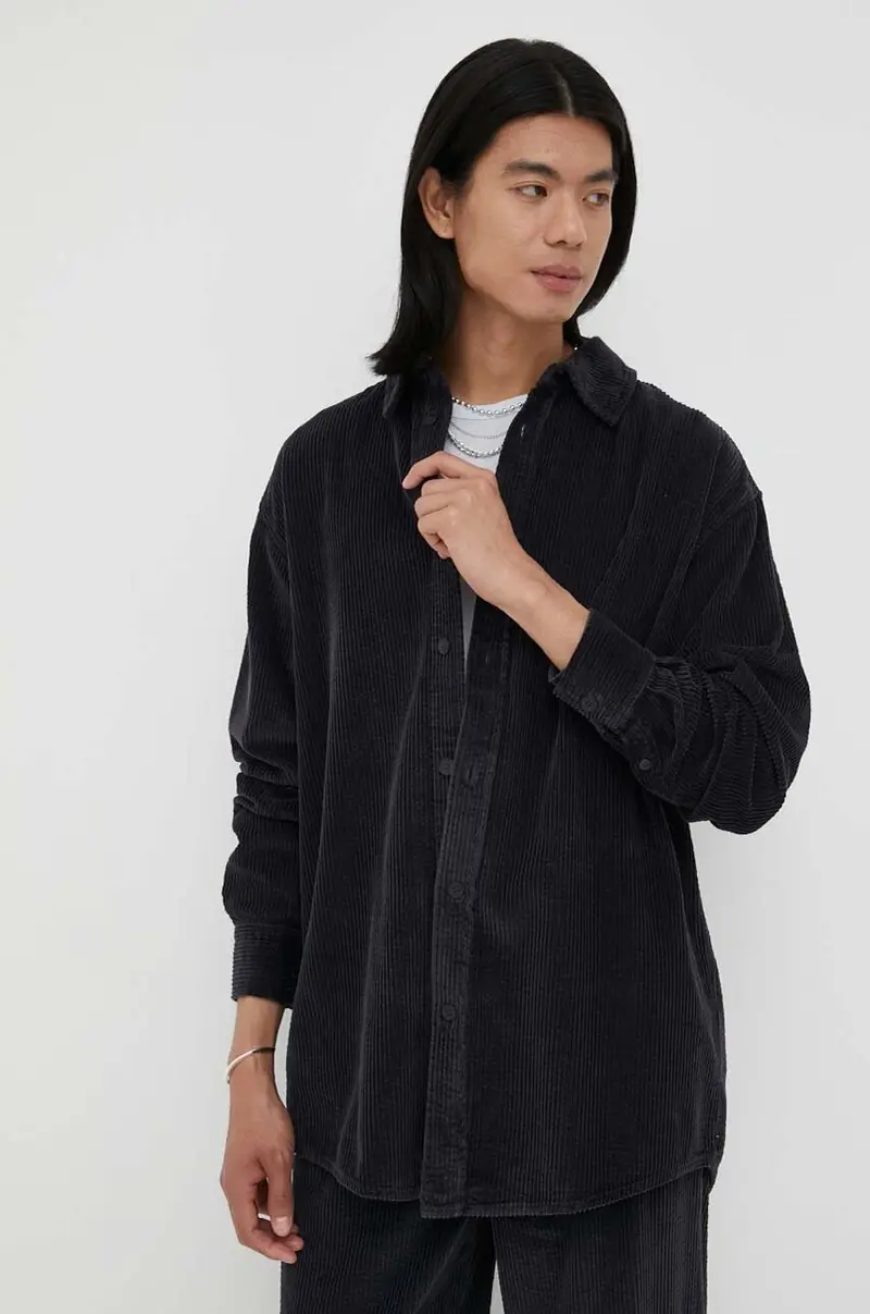 camicia in cotone uomo Blu navy miniatura 2