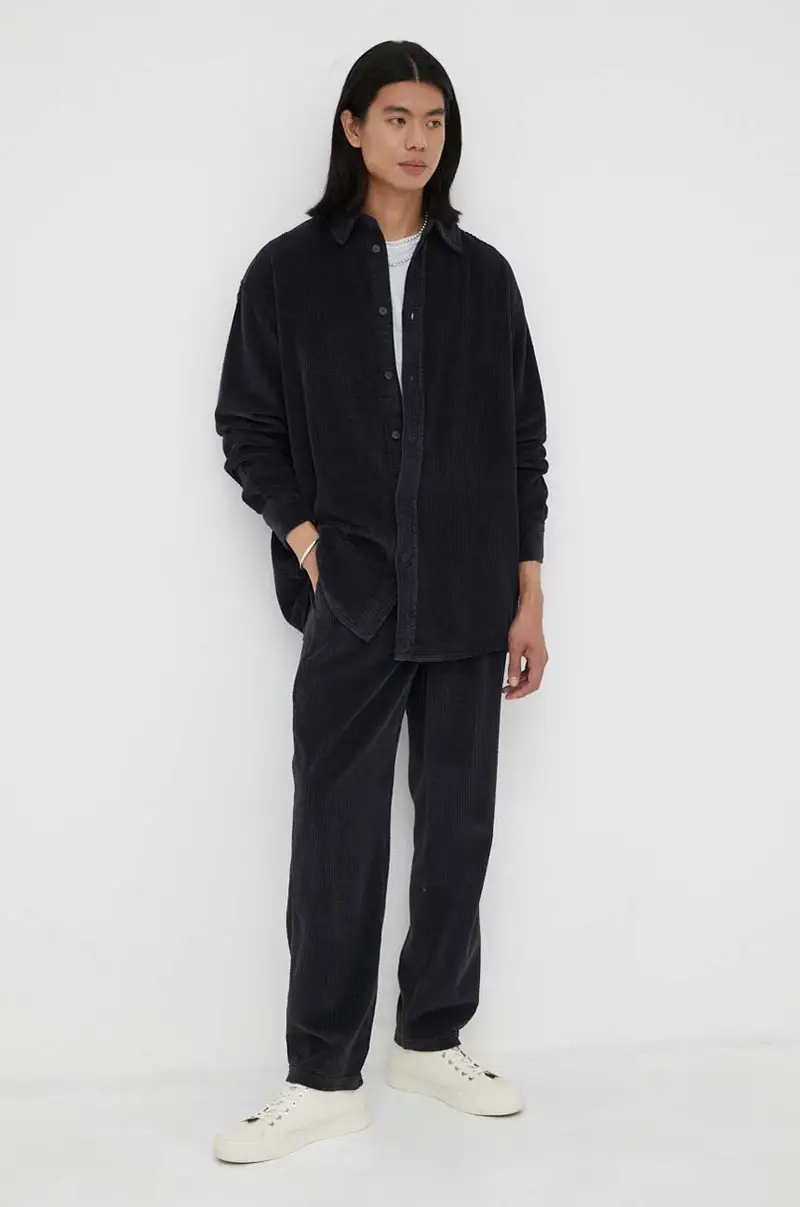 camicia in cotone uomo Blu navy