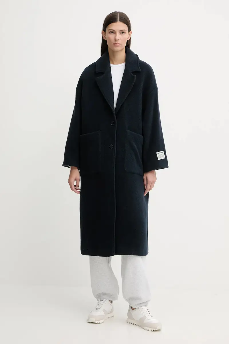 cappotto con lana Blu navy