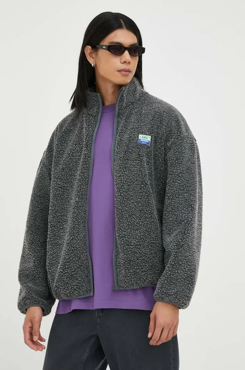 American Vintage Giacca grigia in poliestere riciclato miniatura 4