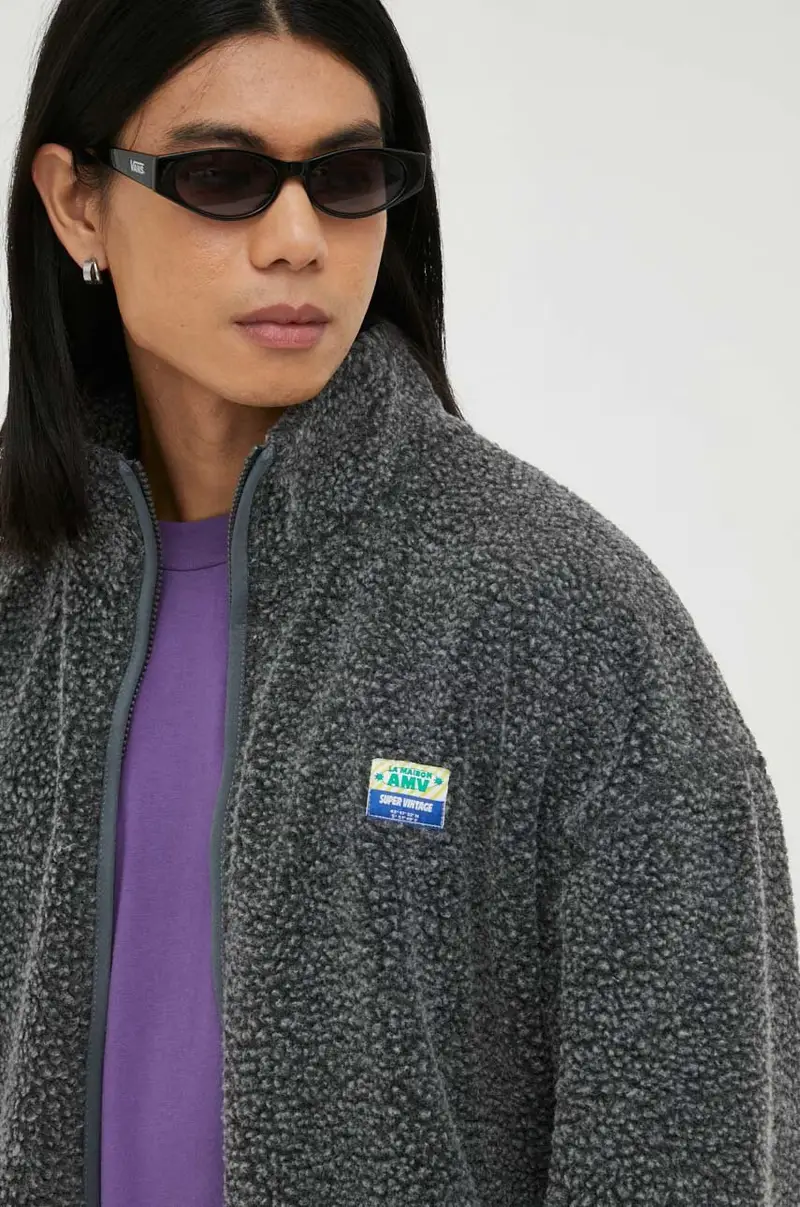 American Vintage Giacca grigia in poliestere riciclato miniatura 5