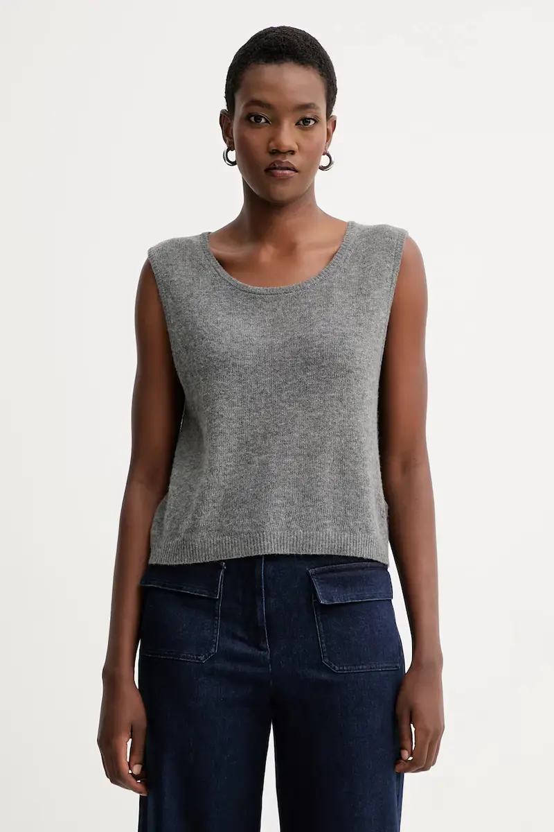 gilè in lana donna colore grigio DUM18B