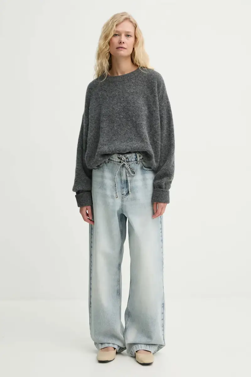 maglione in lana Grigio miniatura 2