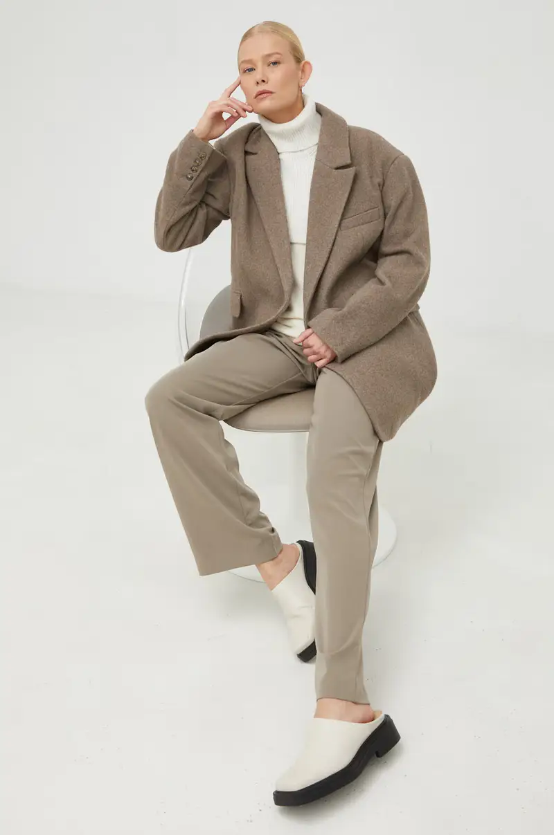 maglione in misto lana donna Beige miniatura 2