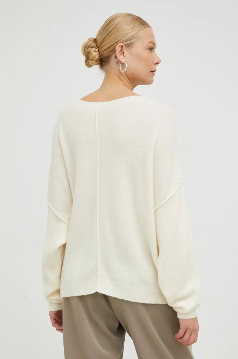 maglione in misto lana donna Beige miniatura 3