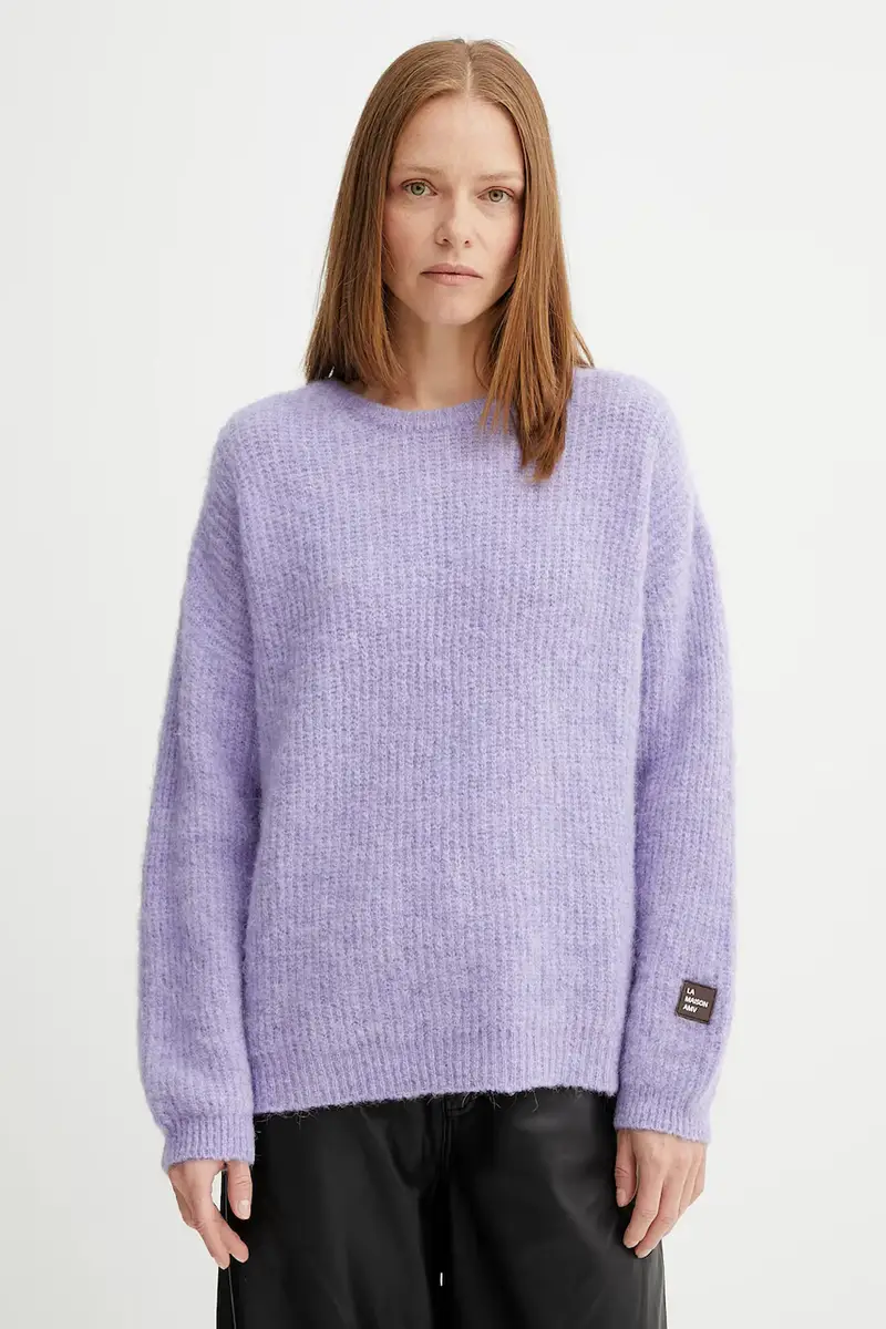maglione in misto lana donna colore violetto EAST18U