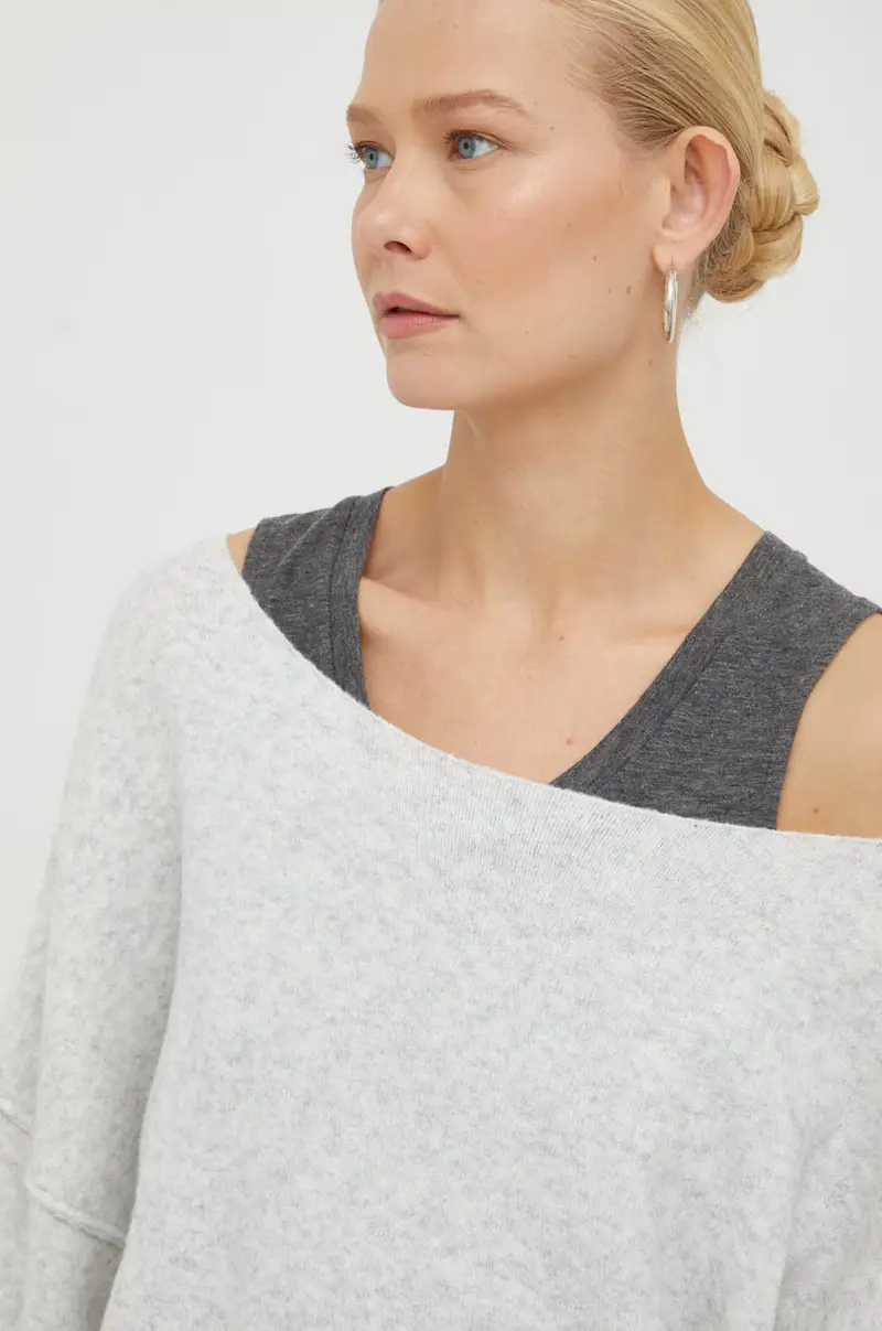 maglione in misto lana Grigio miniatura 4