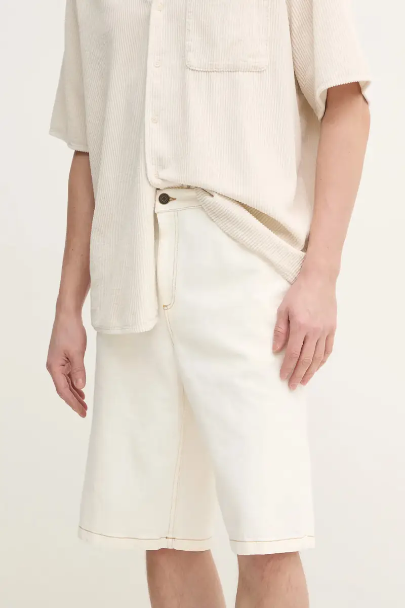 pantaloncini in cotone colore beige MJOZ09AE25