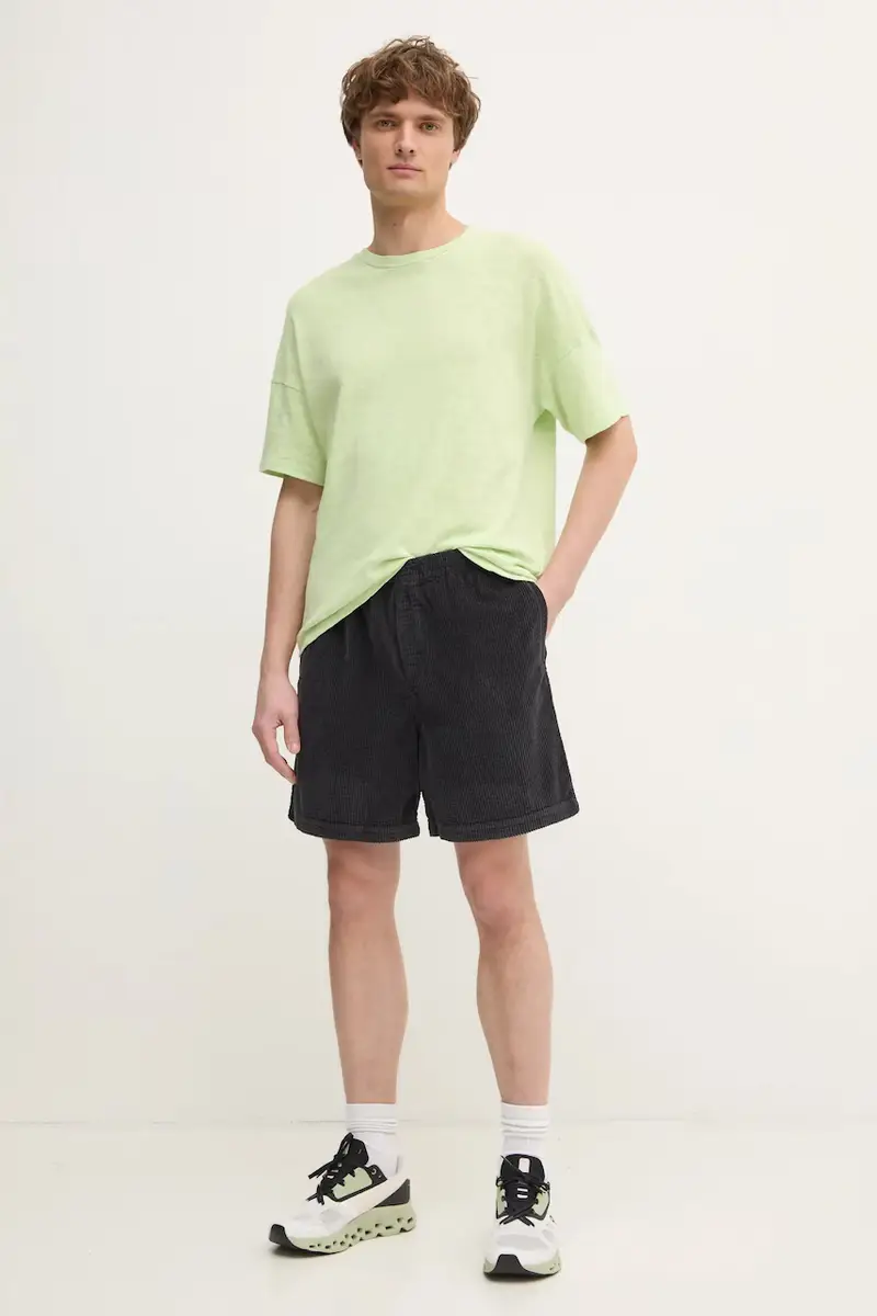 pantaloncini in velluto a coste Nero miniatura 2