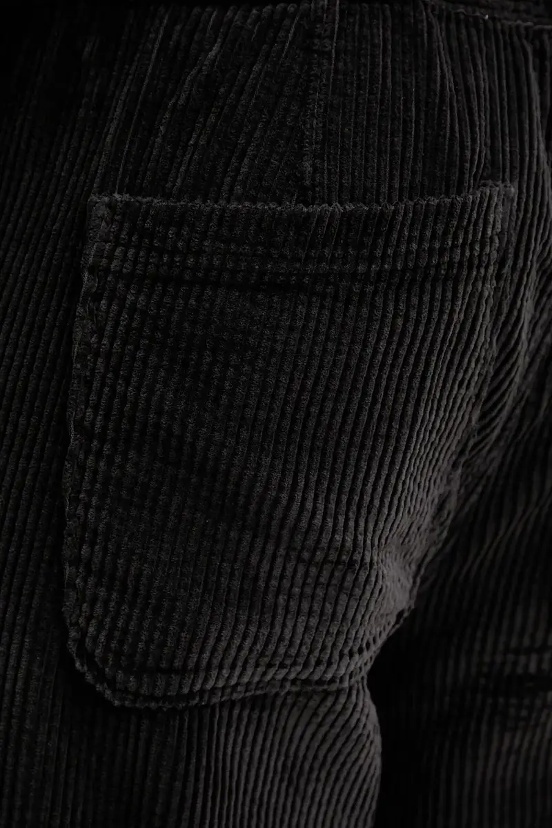 pantaloni in velluto a coste Nero miniatura 4