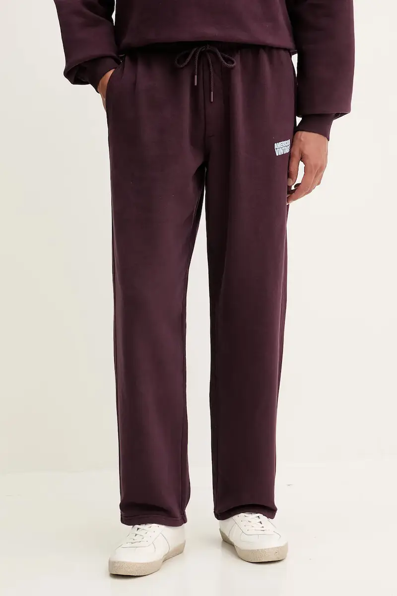 pantaloni tuta di cotone uomo colore violetto MPLI05B