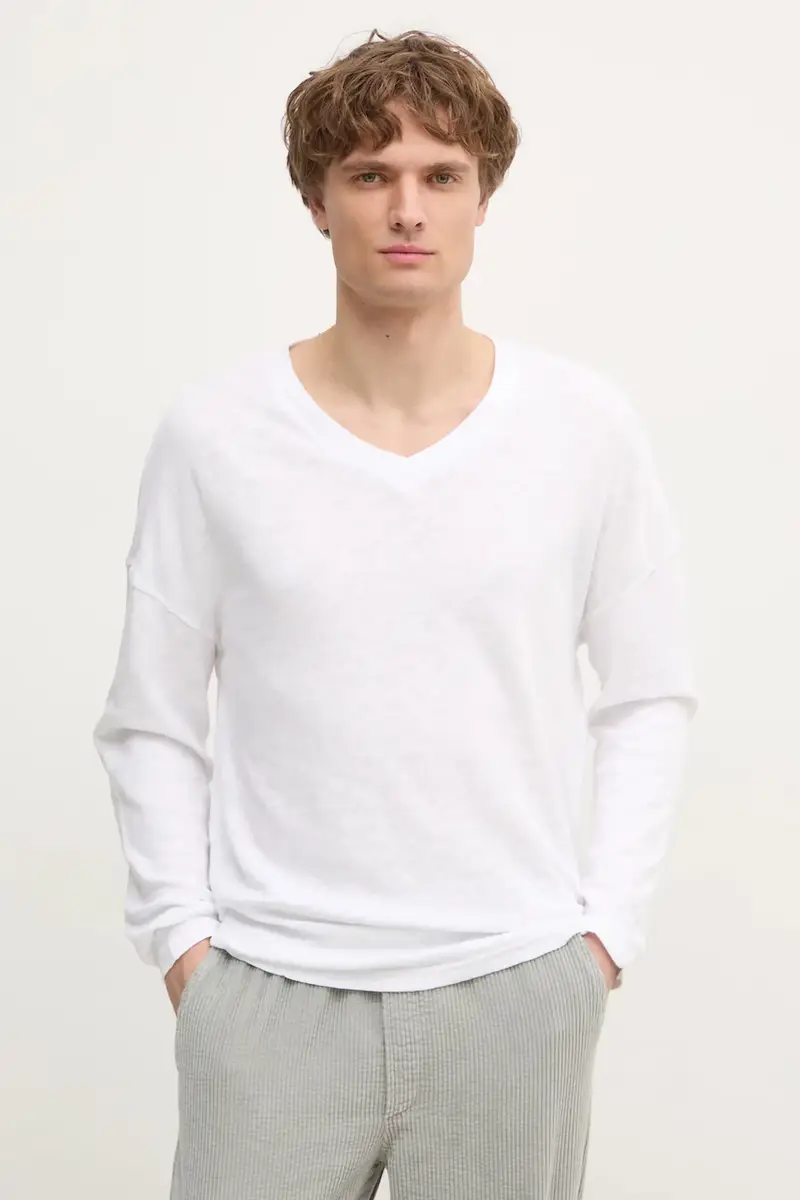 top a maniche lunghe in cotone colore bianco MSON02FGE25