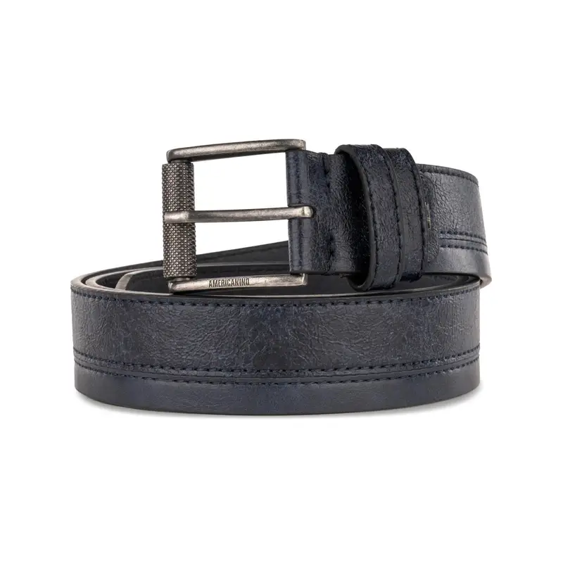 Cintura blu da uomo con cuciture