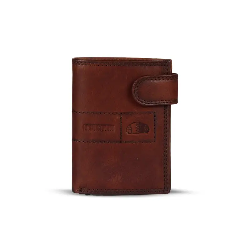 Portafoglio marrone verticale da uomo in pelle