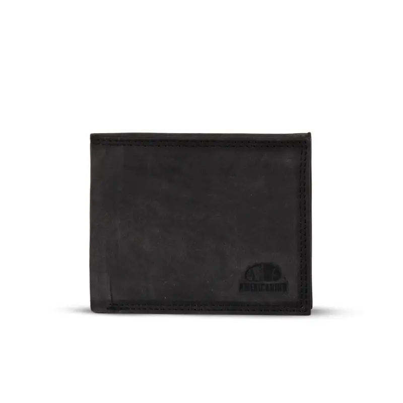 Portafoglio nero da uomo in pelle