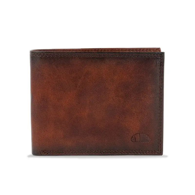 Portafoglio uomo marrone con logo