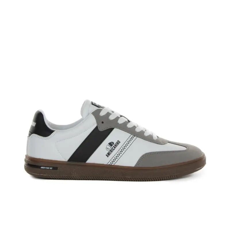 Sneakers bianco da uomo con logo laterale