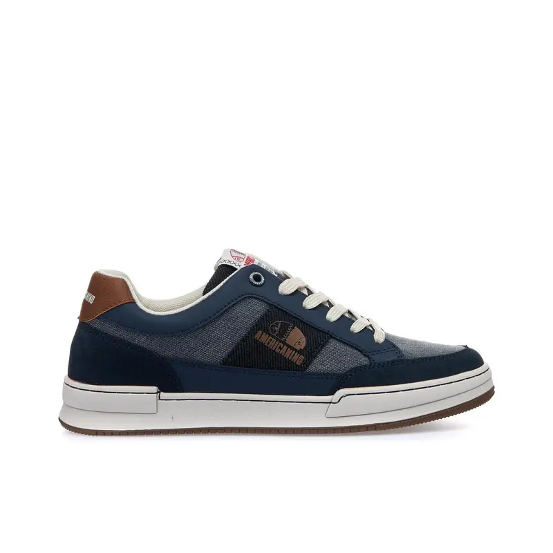 Sneakers blu con lacci e logo