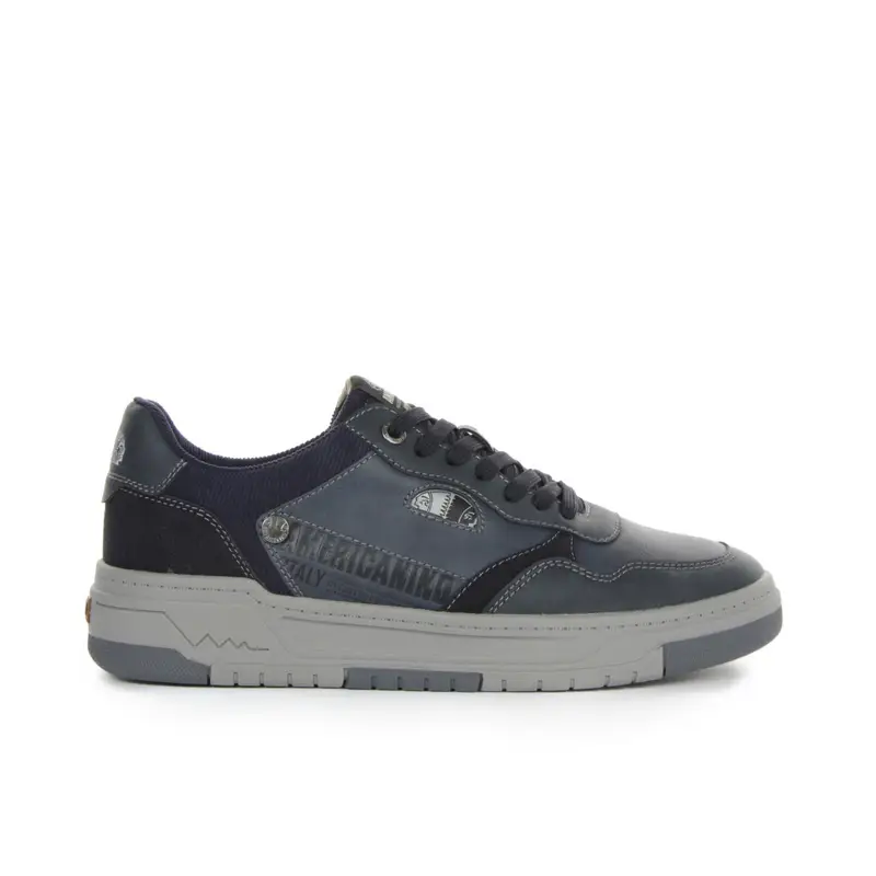 Sneakers blu con logo laterale