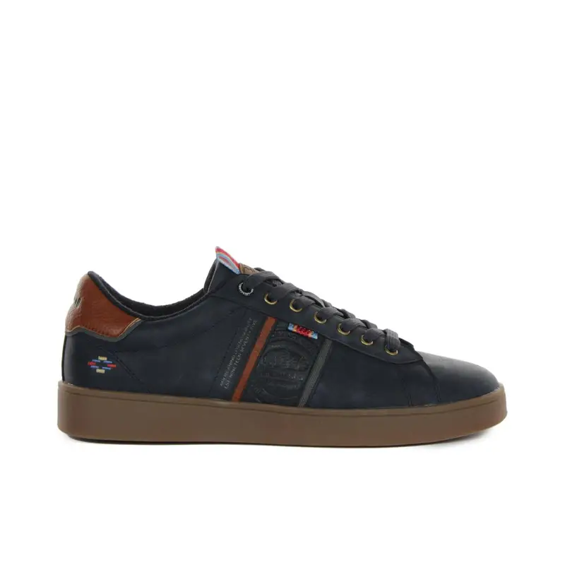 Sneakers blu da uomo con logo laterale e lacci