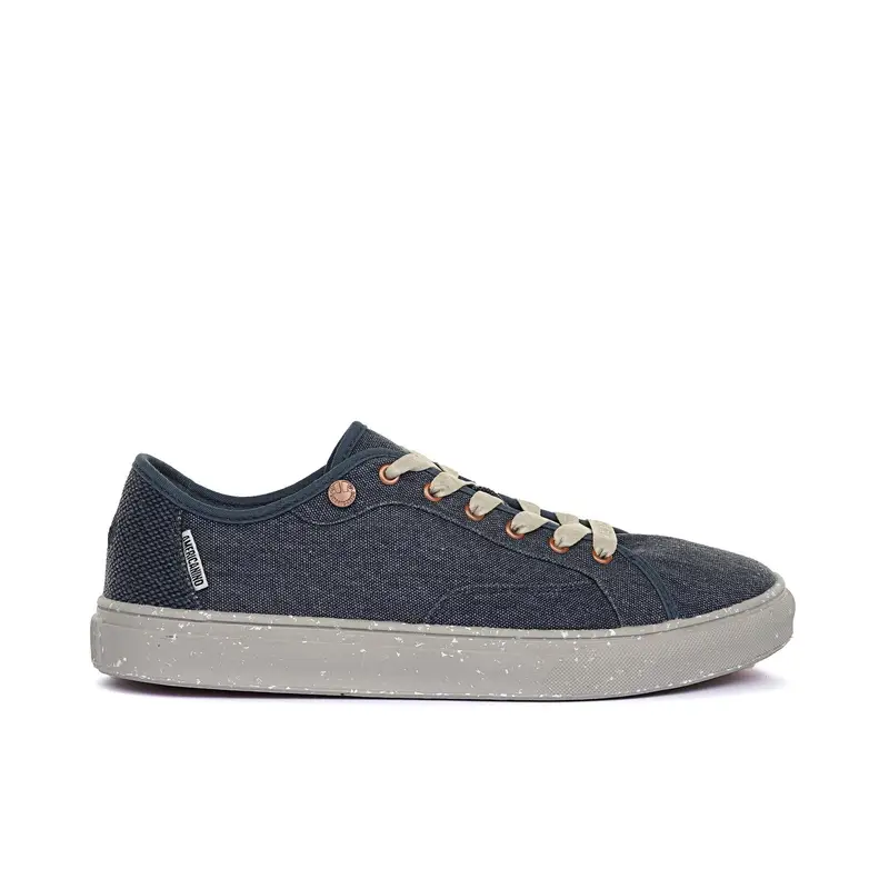 Sneakers blu in tela con cuciture