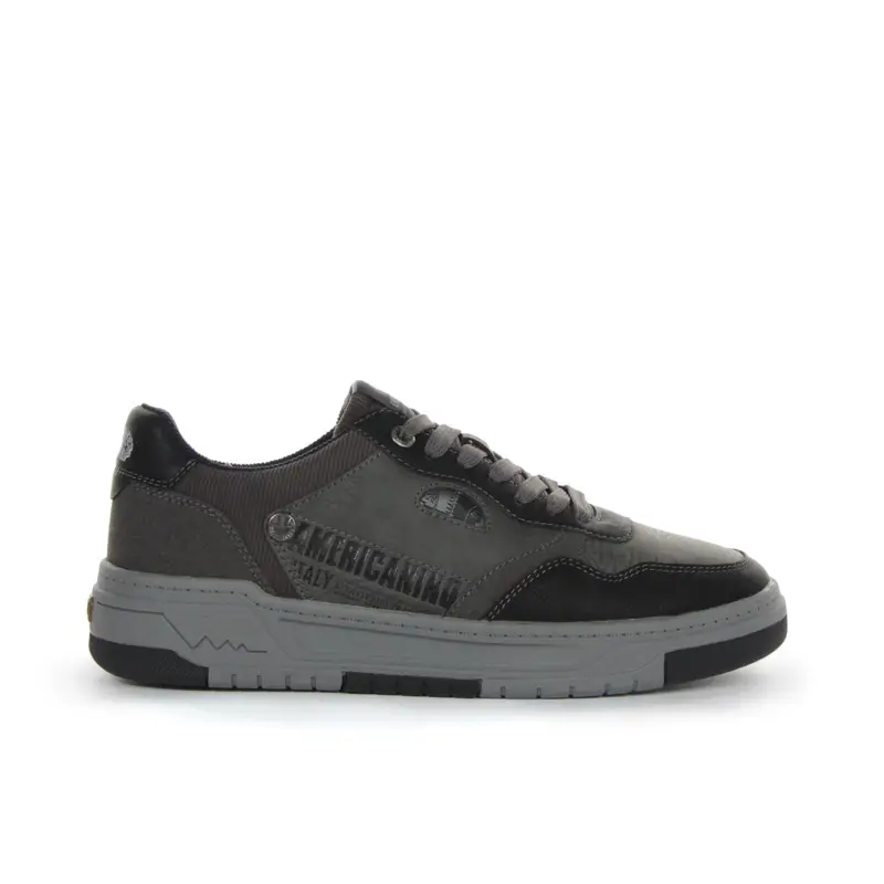 Sneakers grigie con logo laterale