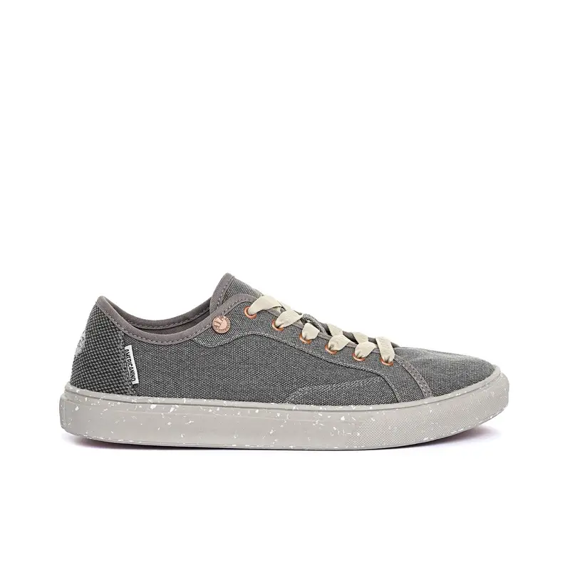 Sneakers grigie in tela con cuciture
