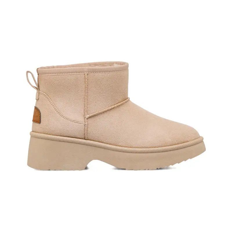 Stivaletti beige bassi da donna con interno in eco-pelo