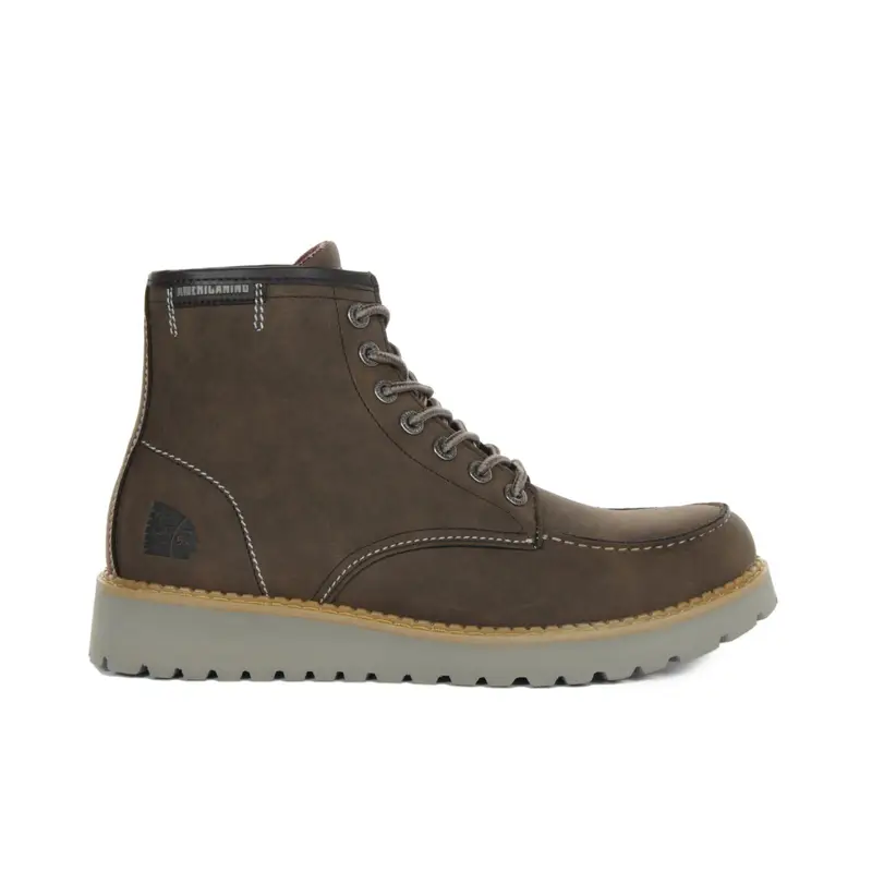 Stivaletti marrone scuro con lacci e logo