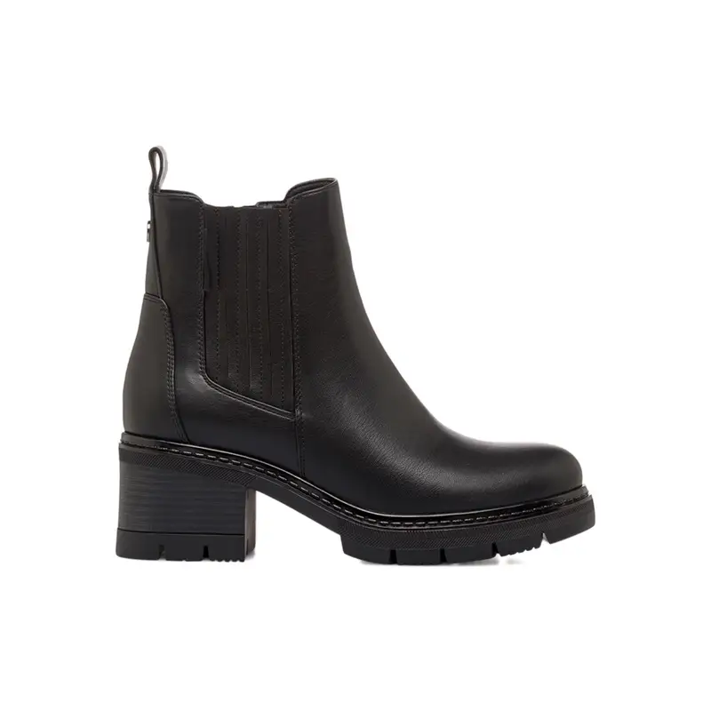 Stivaletti neri con tacco largo in gomma