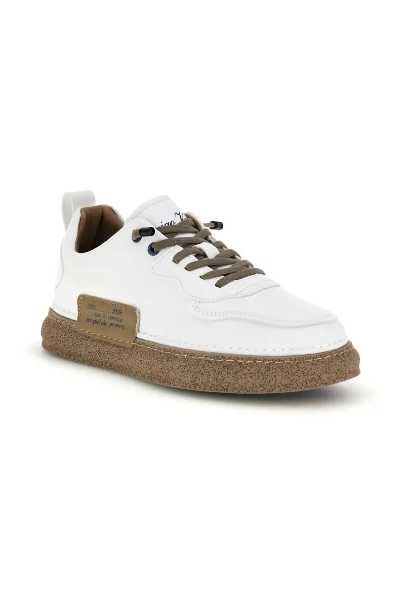 Sneakers bianche bicolore con lacci elastici Amerigo Vespucci AV410 [BIANCO] miniatura 2