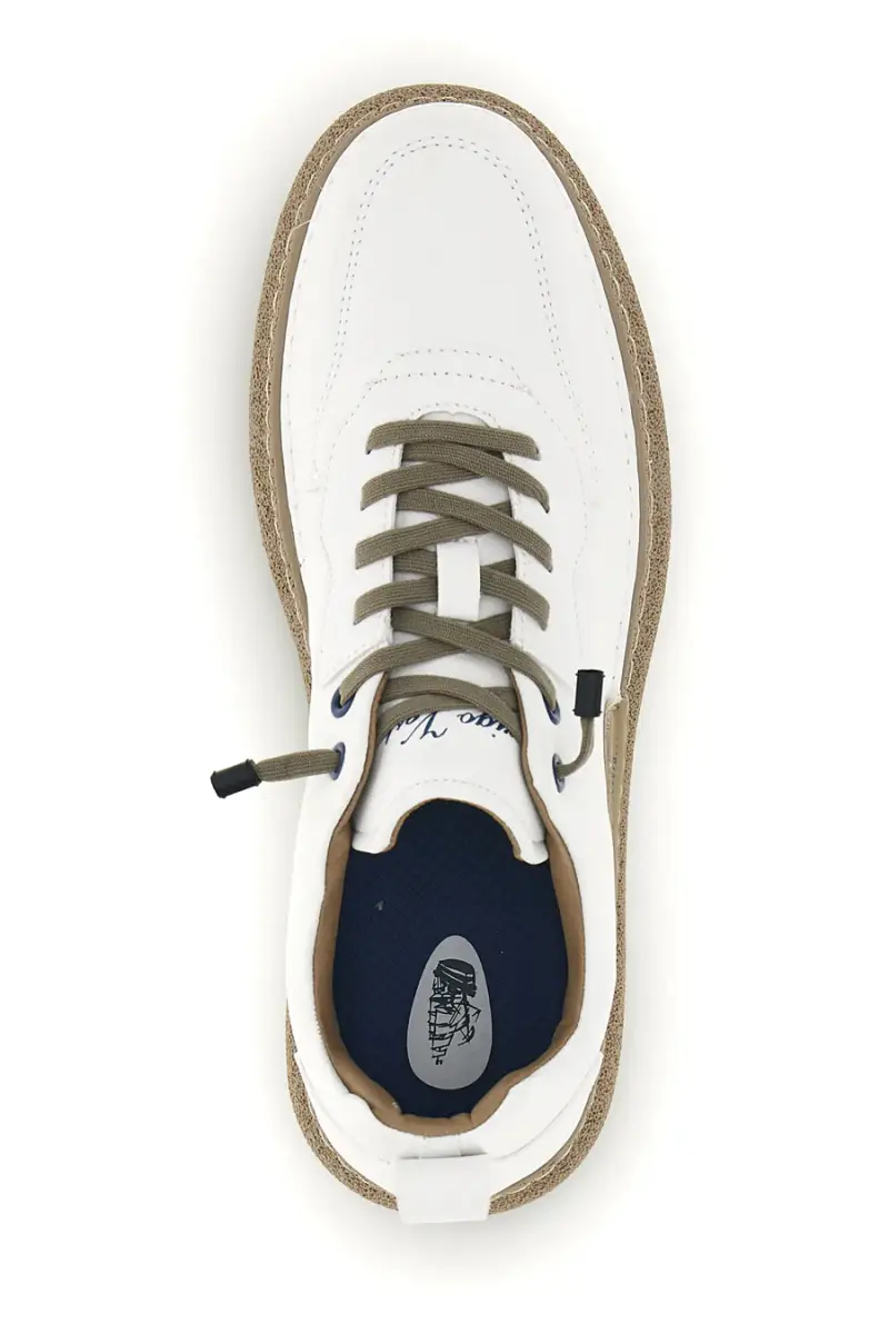 Sneakers bianche bicolore con lacci elastici Amerigo Vespucci AV410 [BIANCO] miniatura 3