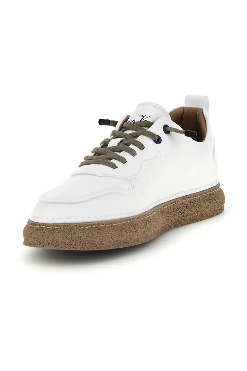 Sneakers bianche bicolore con lacci elastici Amerigo Vespucci AV410 [BIANCO] miniatura 4