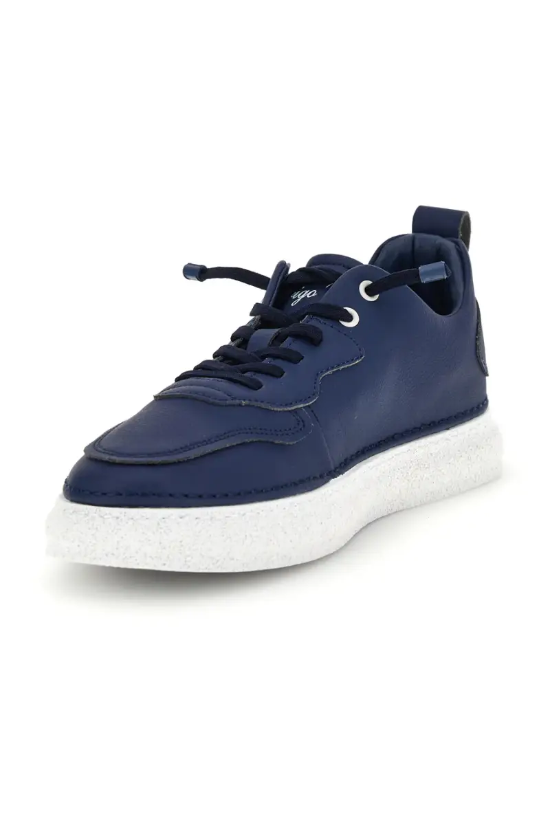 Sneakers blu bicolore con lacci elastici Amerigo Vespucci AV410 [BLUE] miniatura 4