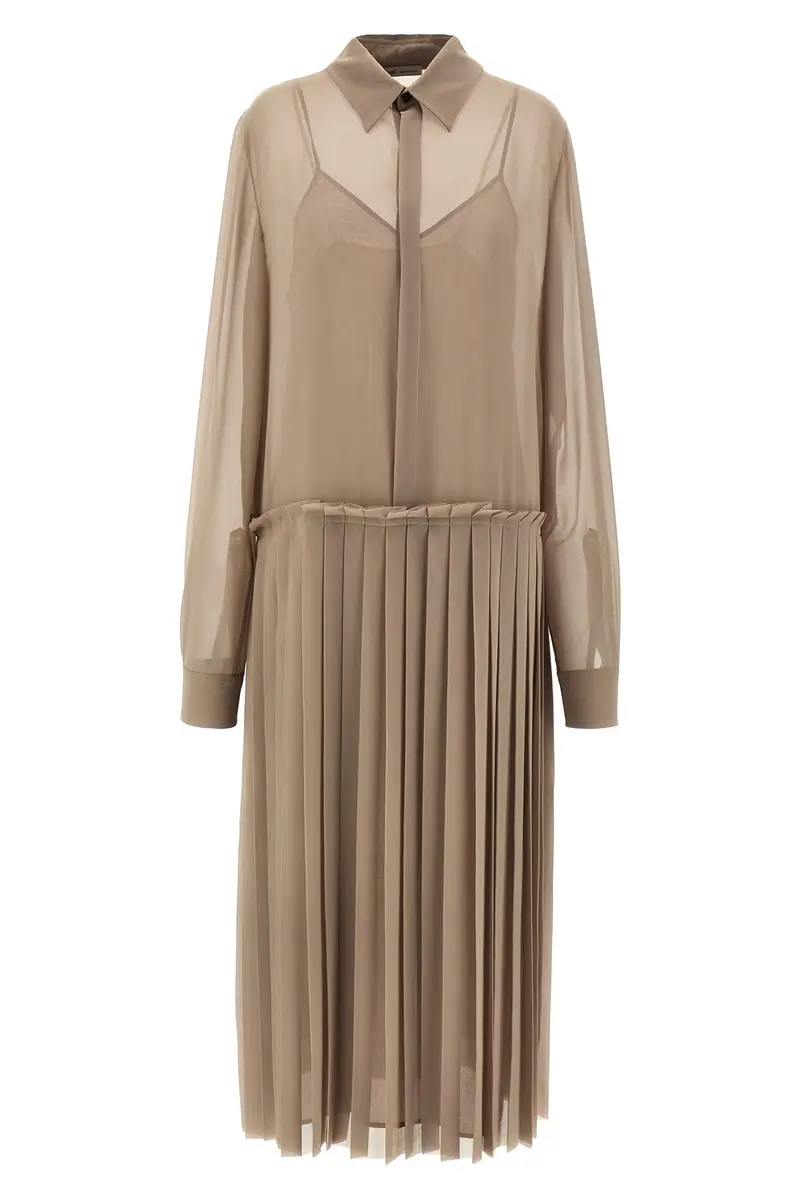 Abito Pleated Midi Beige