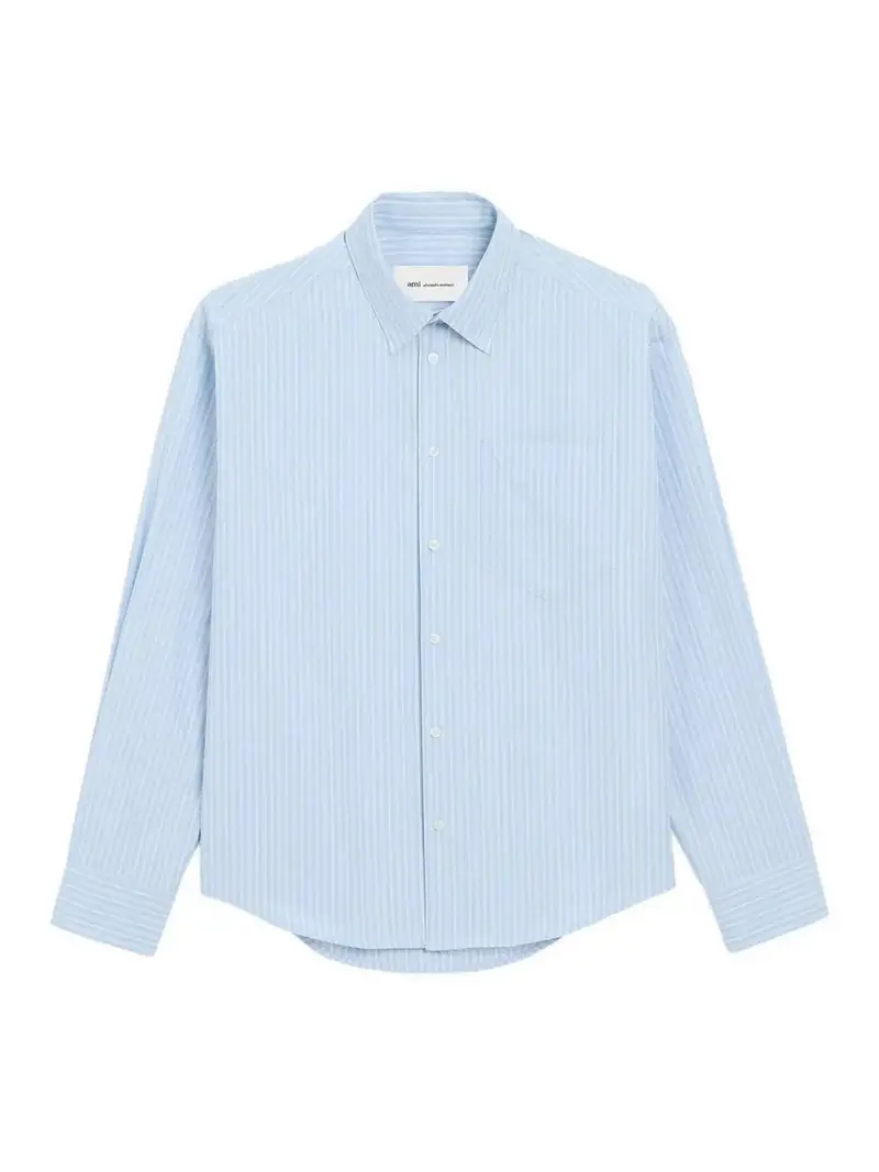 Camicia a righe Azzurro