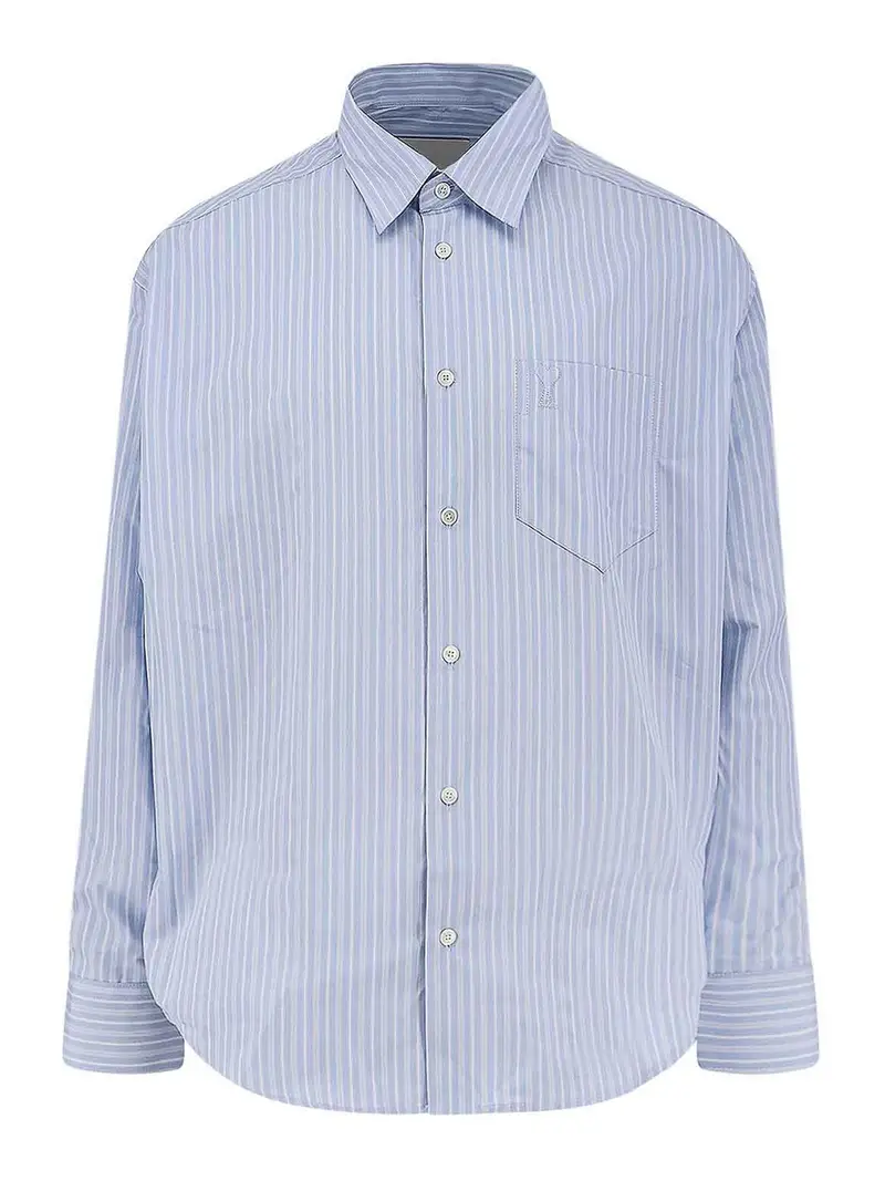 Camicia In Cotone A Righe Bianco