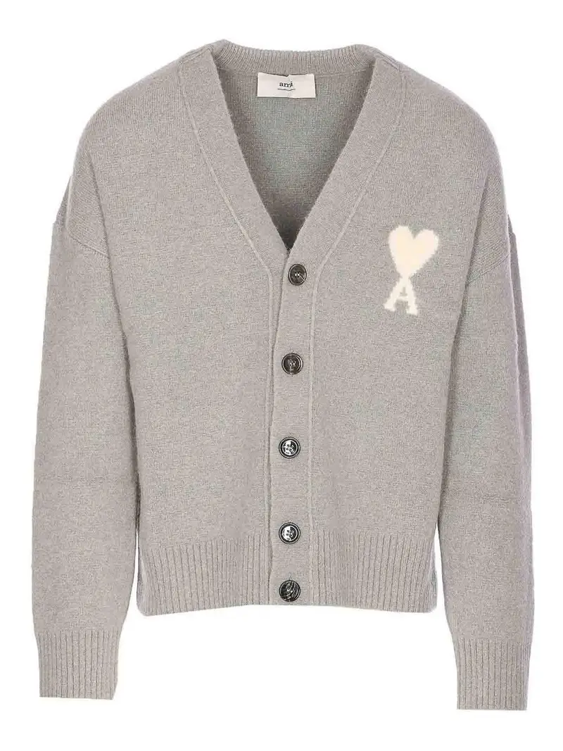 AMI PARIS Cardigan Grigio 3443882