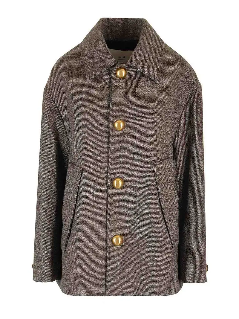 Lana e cotone caban Marrone