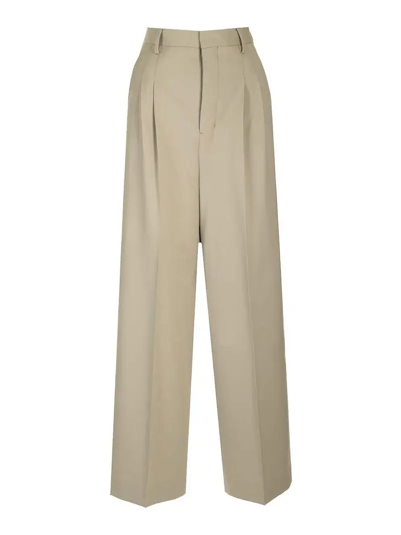 Pantaloni a gamba larga Beige