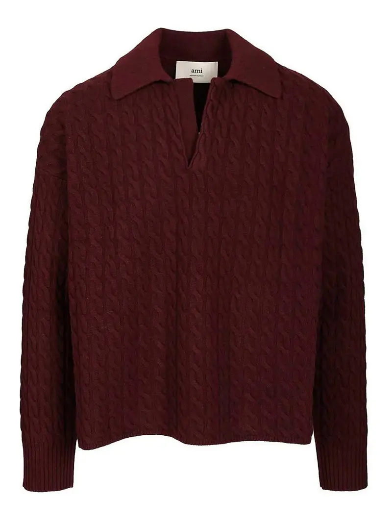 Shirt a cavo-maglia Rosso Scuro