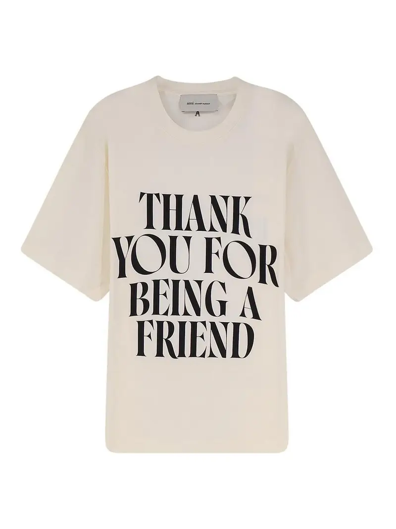 T-Shirt In Cotone Con Stampa Frontale Bianco