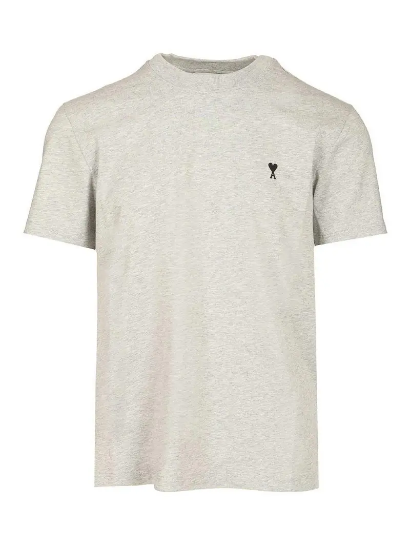 T-shirt in maglia di cotone Grigio