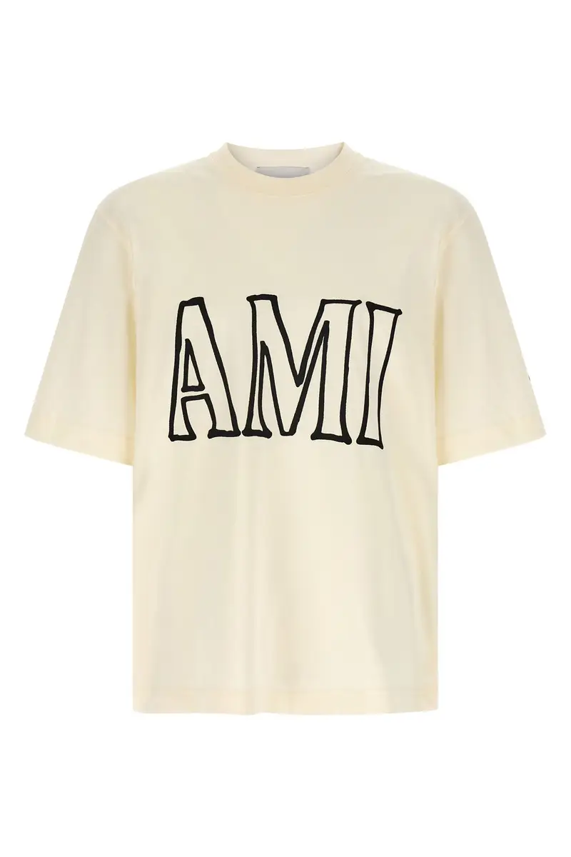 T-Shirt Stampa Logo Beige